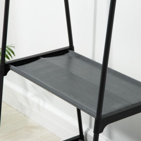Clothing stand with 2 shelves, 55 × 42 × 160 cm, black color-2