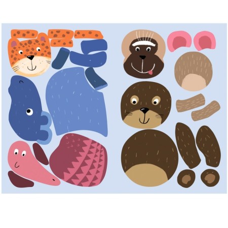 Stickers with riddles. Gather in parts. In the jungle-4