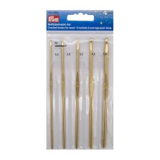 A set of hooks for knitting, aluminum, 2.5-5.0 mm