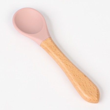 Baby plate on a suction cup, spoon, m & b, dusty rose-8