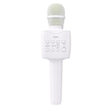 Microphone for karaoke Hoco BK5, 5 W, 1200 mAh, BT5.0, Microsd, USB, Voice Correction, White-1