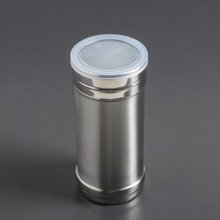 The capacity for spices "for sugar powder", 400 ml, silver color