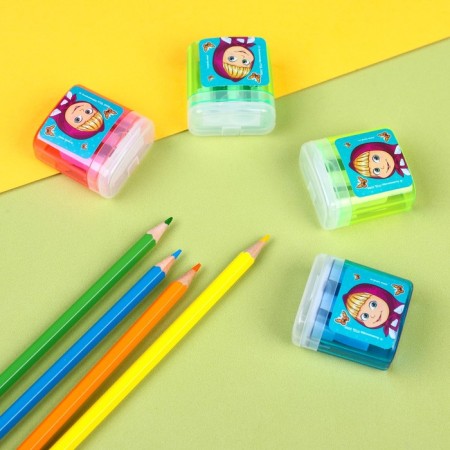 Plastic grinding with a container, double, mix, Masha and bear-8