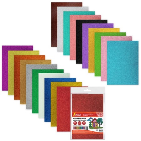 Foamiran color A4 2mm 20l*20 -cv, treasure island, bright colors, sparkles 665103-2