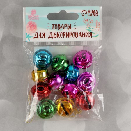 Bubenchiki, set 12 pcs., Size 1 pc: 2 × 2 cm, color red, yellow, pink, blue, green-3