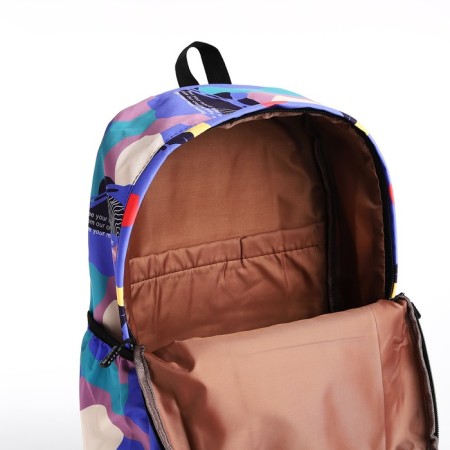 Youth backpack from textiles, 3 pockets, lilac color-5
