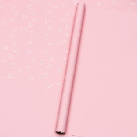 Flower film 57 cm x 10m, pink, 65 microns