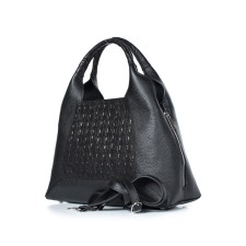 Bag women, genuine leather, 335x280x125 cm, black