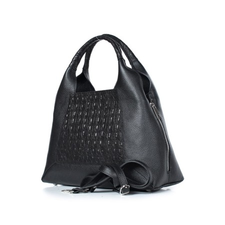 Bag women, genuine leather, 335x280x125 cm, black