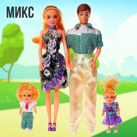 Set of dolls "Friendly Family" 4pcs., Mix-6
