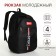 Youth backpack with lightning, 4 pockets, black/red color