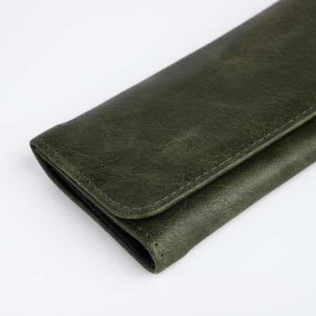 Women's wallet on the button, green color-2