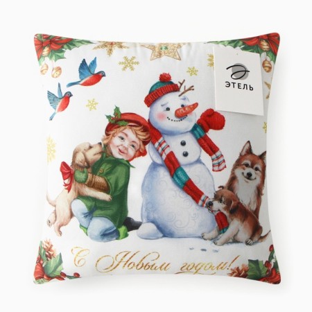 New Year. Ethel pillow Happy New Year, 40*40 cm, velor, 100% p/e-6