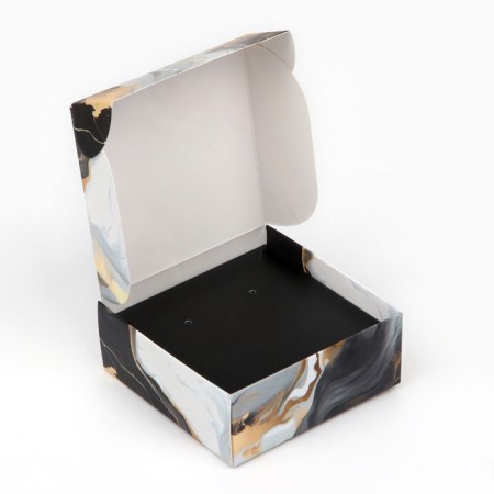 Box under the jewelry "Black Marble", 7.5 x 7.5 x 3 cm-3