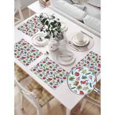 A set of napkins for setting the New Year Bird table, rectangular, size 32x46 cm, 4 pcs