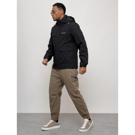 Sports male jacket, size 54, black color-1