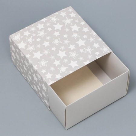 Gift folding box, packaging, “stars”, 14 x 14 x 8 cm-4