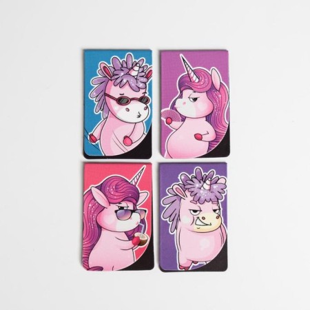 Unicorn Time magnetic bookmarks on a postcard, 4 pcs-2
