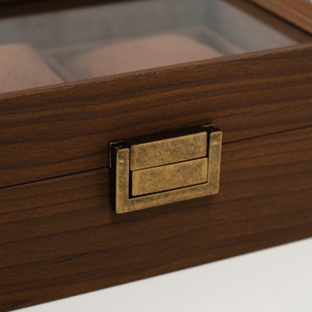 Casket wood for clock 2 divisions "Style" Brown 11x16.5x7.5 cm-3