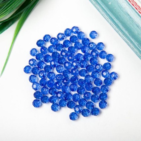 Acrylic beads "Round" 8 mm, 25 gr. Blue mix-1