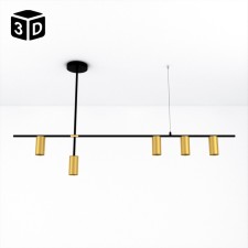 Odli lamp 5xgu10 black and gold 80x20x65 cm