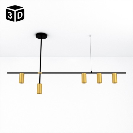 Odli lamp 5xgu10 black and gold 80x20x65 cm