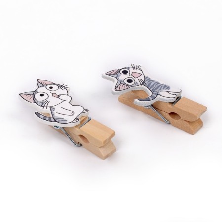 Set for photos and decor "kittens", in a set of clothespins 10 pcs., Rope 100 cm-2