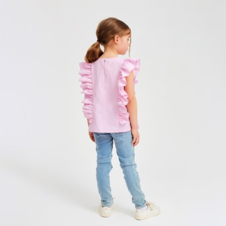 Blouse for Minaku girl: Cotton Collection color light lilac, height 122-2