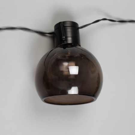 Garland “era” “thread” 3.8 m with nozzles “light bulbs”, IP44, dark thread, 10 LED, white glow, 1 mode, solar battery-2