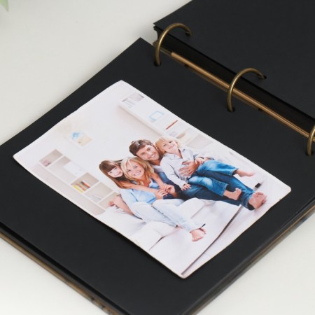 Photo album on rings 30 sheets "camera on the tile" Black sheets 18x18 cm-7