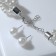 Set 2 objects: earrings, ball d = 1, beads "pearl tourniquet", white color, 45 cm