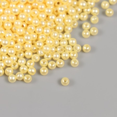 A set of beads "Pearls" d 4 mm, 250 gr, light yellow-1
