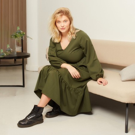 Women's dress Midy Mist Plus-Size, R. 52, Haki-2