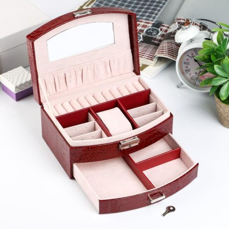 Casket to the leatherette to jewelry "Bordeaux" 20x15x11 cm-1