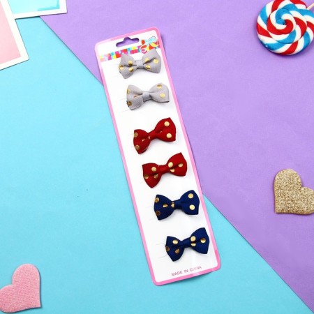 Hair clip "Bow" large peas, 4 cm, mix-2
