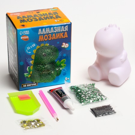 Diamond mosaic on a figure for children "Dinosaur", full filling-1