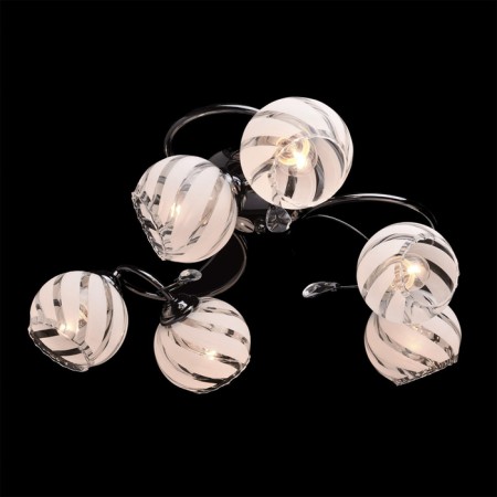 Ceiling chandelier "Grace" 6x60W E27 Nickel 56x56x18cm-1
