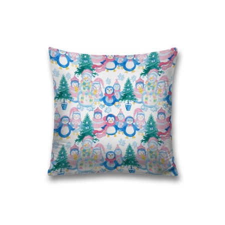 Pillowess decorative "Family of Snowmen", on a zipper, size 45x45 cm
