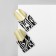 Acrylic earrings "square" with curved circles, black and white color