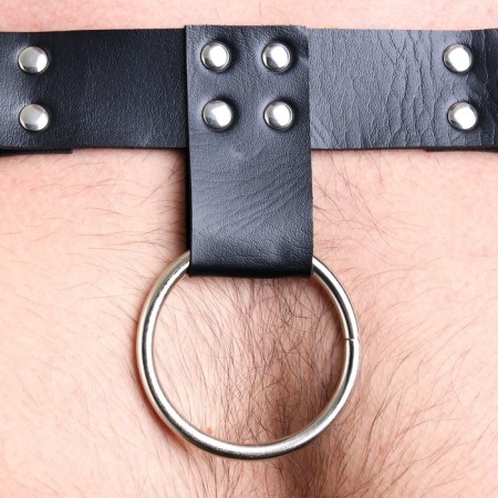 BDSM Podsm Oki, male, on the chest, with belts, eco-leather, sizes OS, black-8
