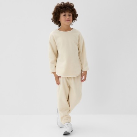 Children's pants Minaku: Fleece Soft, beige color, height 98 cm-3