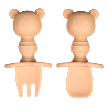 A set of children's cutlery "cubs", fork, spoon, color beige-3