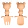 A set of children's cutlery "cubs", fork, spoon, color beige