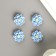 Decor for creativity plastic "Blue peonies", set of 30 pcs. 1x1 cm
