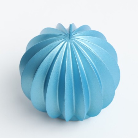 Figure candle "Faced ball", 6.5x6.5 cm, turquoise, in a box-5