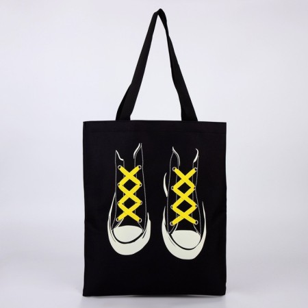 Shoper "Sneakers", 35 x 0.5 x 40 cm, with a ribbon, black color-1