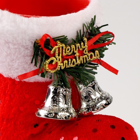 New Year! Gift packaging "Boot", with bells, red color-1