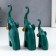 Souvenir Polystone 3D "Green Elephants" Set 3 pcs 13.5x4x7.5 cm 20x5x9.5 cm 21x5x10 cm