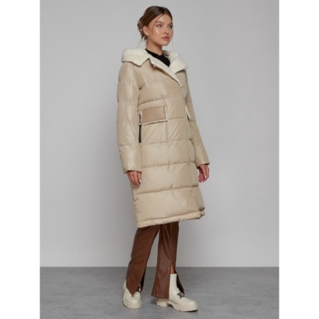 Coat insulated winter female, size 52, beige color-2