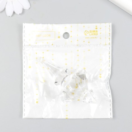 Decor for creativity plastic "Figure icicle, crystal" Transparent 4.1x4.1x8.4 cm-3